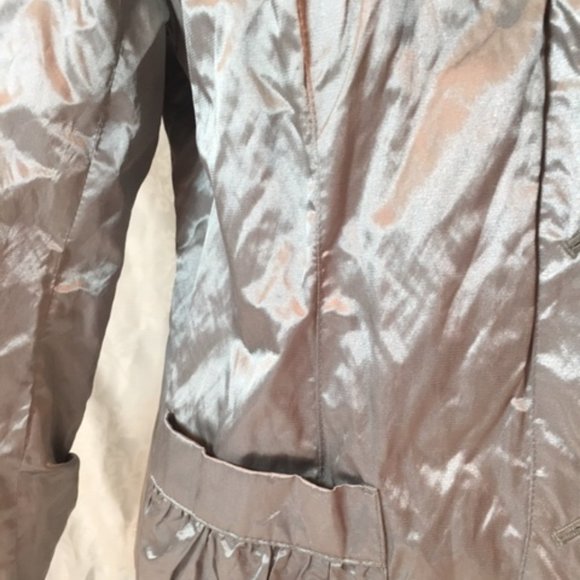 CHICO'S Buttoned Rain Jacket w/Pockets Packable Washable Size 2 - Picture 4 of 11